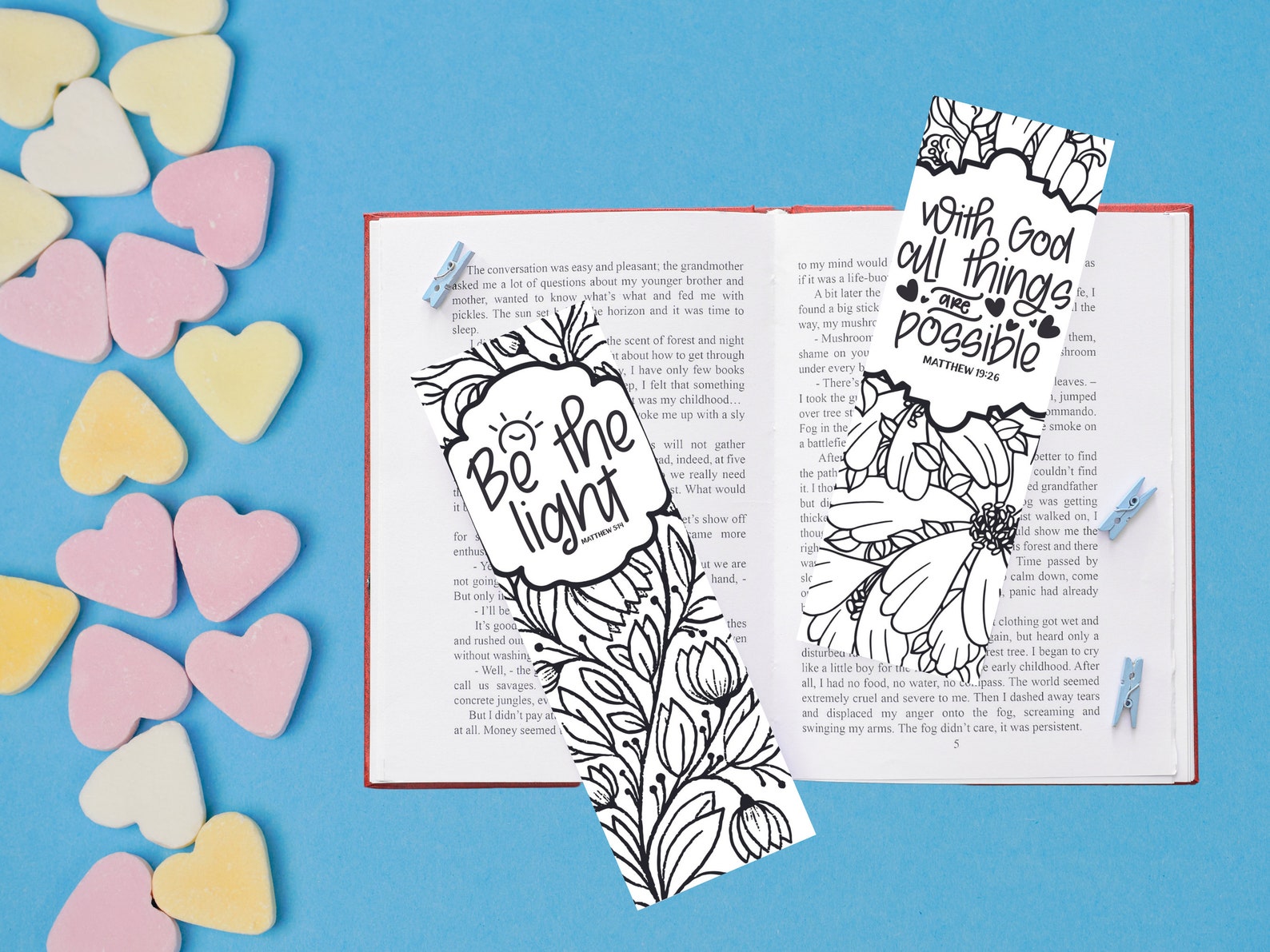 Set of 4 Printable Catholic Bookmarks to Color, Coloring Bible Bookmark ...