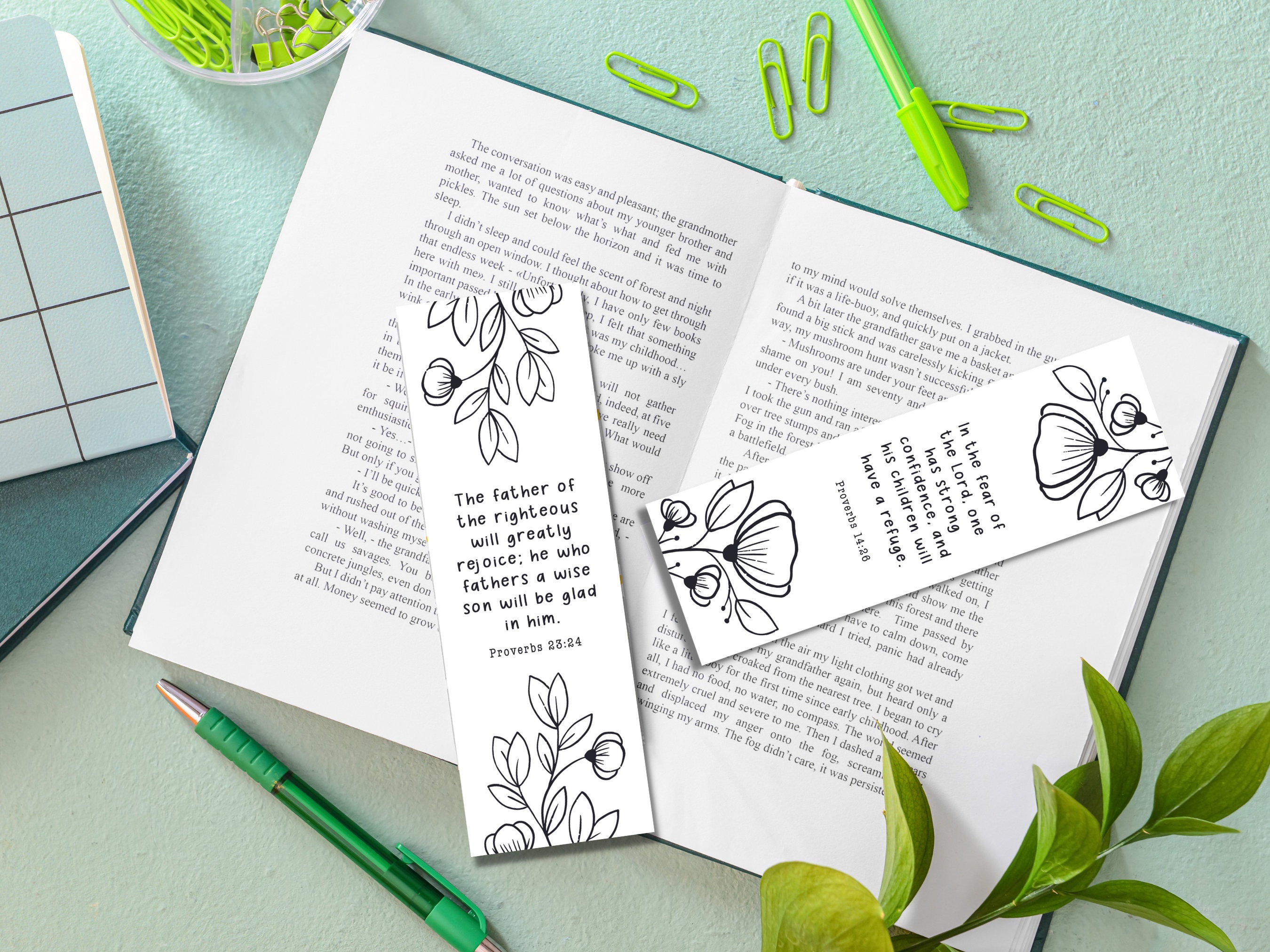 Set of 4 Printable Catholic Bookmarks to Color, Printable Religious