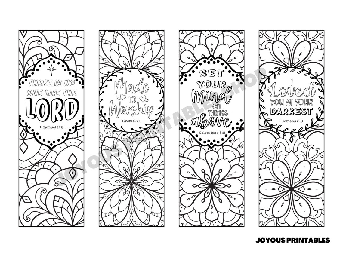 Set of 4 Printable Catholic Bookmarks to Color Religious Etsy