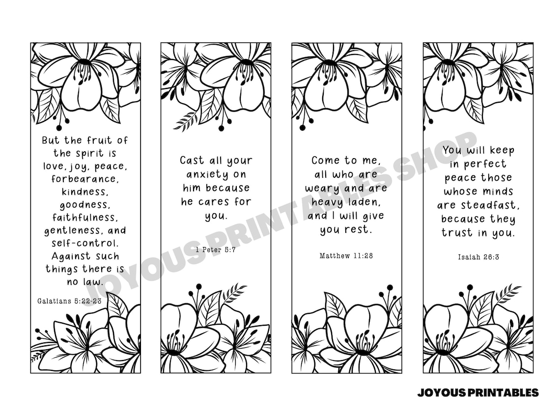 Set of 4 Printable Catholic Bookmarks to Color Coloring Bible - Etsy