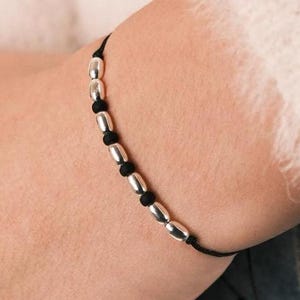 Personalisiertes Morse-Code-Armband: Miyuki-Perlen, Sterling Silber, persönliche Geheimbotschaft