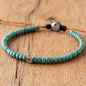 Handgemaakte Miyuki-kralenarmband: turkoois Japanse sieraden