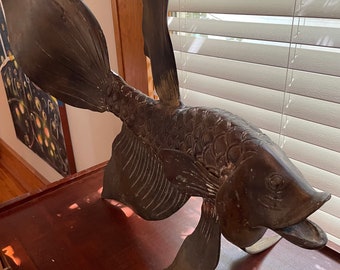 Large Bronze Fish Sculpture