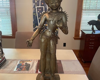 36&quot; Bronze Tara Statue Buddha Indian Buddhist
