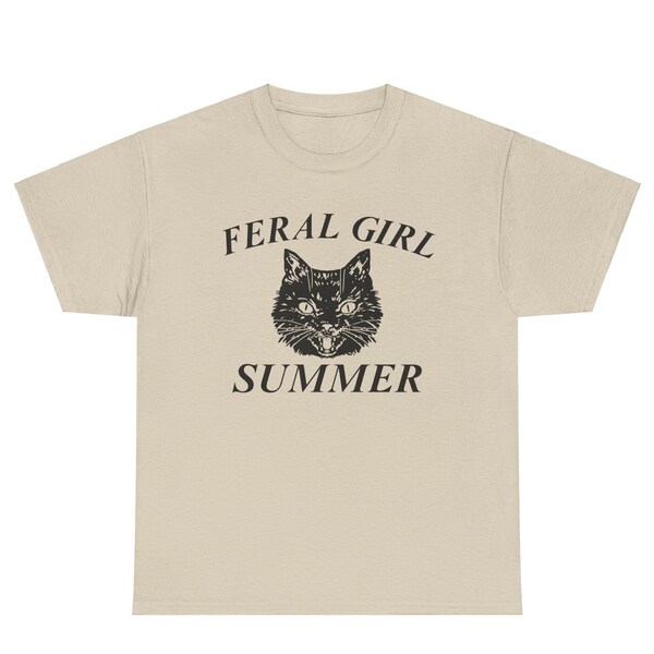 Feral Girl Summer cat t-shirt