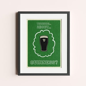 Modernist Guinness &quot;Thinking about...?&quot; Digital Wall Art Print