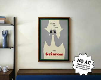 Guinness "Share the Taste" Vintage Advertising Style Digital Wall Art Print