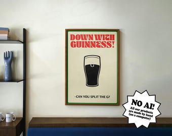 Guinness 'Down With Guinness' Retro Style Print (Digital Download)