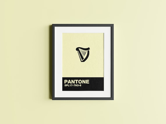 Pantone Guinness in Cream and Black, Modern Style Digital Wall Art