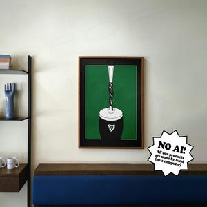 "Guinness ""On with it's Head"" Modern Style Digital Wall Art Print."
