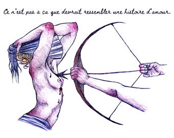 Carte Postale Santé Mentale - "Ce n’est pas à ça que devrait ressembler une histoire d’amour."