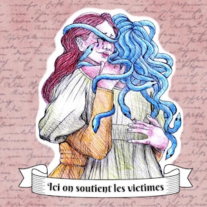 Sticker "On soutient les victimes" Illustration originale