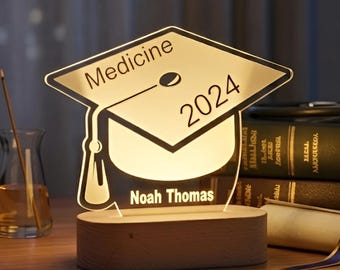 Personalized Graduation Night Light - Custom LED Lamp for Graduates, Perfect Gift for Graduation Day, Unique Room Decor, Graduation Keepsake