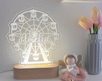 Circus Custom Name Light | Personalized Bedroom LED Decor Sign | Light up sign | Daughter/Son gift Sign /Boy Gift/ Girl Gift. Circus wheel.