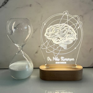 Brain LED Night Light Personalized for Neurologist Gifts, Psychology Student Graduation Gift, Clinical Psychologist Gift, Neurosurgeon Gifts image 1