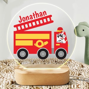 Personalized Firefighter Night Light - Custom LED Lamp for Kids, Perfect Gift for Firefighter Fans, Unique Room Decor, Heroic Nightlight