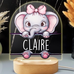 Personalized Elephant Night Light - Custom LED Lamp for Kids, Perfect Gift for Animal Lovers, Unique Room Decor, Fun and Adorable Nightlight