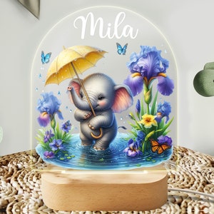 Personalized Elephant Night Light - Custom LED Lamp for Kids, Perfect Gift for Animal Lovers, Unique Room Decor, Fun and Adorable Nightlight