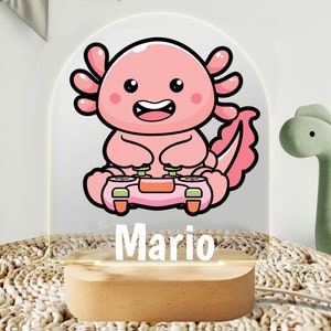 Personalized Axolotl Night Light - Custom LED Lamp for Kids, Perfect Gift for Animal Lovers, Room Decor, Adorable Nightlight Boys and Girls