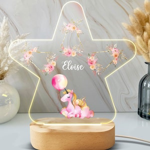 Personalized Unicorn Night Light - Custom LED Lamp for Kids, Perfect Gift for Unicorn Lovers, Unique Room Decor,Magical Nightlight for Girls
