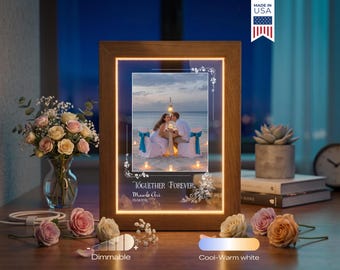 Custom Wedding Photo Lamp - Personalized Couple Gift, Honeymoon Keepsake, Anniversary Gift, Romantic LED Night Light