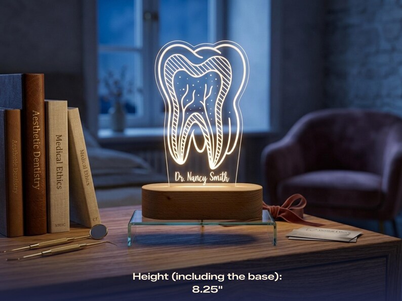 Personalized Dentist Night Light - Custom LED Tooth Lamp for Graduation ...