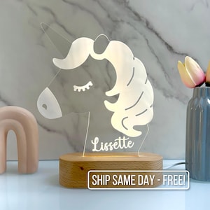 Personalized Unicorn Night Light - Custom LED Lamp for Kids, Perfect Gift for Unicorn Lovers, Unique Room Decor, Fun and Magical Nightlight