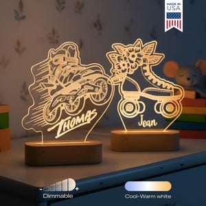 Roller Skates Custom Name Light | Personalized Bedroom LED Cloud Decor Sign | Game Room Decor | Daughter/ Skating gift  /Boy Gift/ Girl Gift