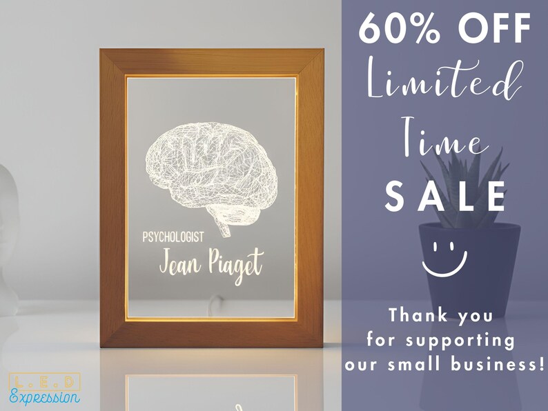 Brain LED Photo Frame Lamp | Custom Personalized Light-Up Name Sign | Ideal for Office Decor | Unique Home decor for Psychology Student Gift image 7