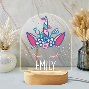Personalized Unicorn Night Light - Custom LED Lamp for Kids, Perfect Gift for Unicorn Lovers, Unique Room Decor,Magical Nightlight for Girls
