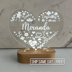 Nurse Personalized Night light. Caduceus Doctor gift. Custom Night light for medical personnel. Nurse Appreciation Day Gift. Surgeon.