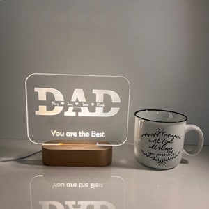 Luz de nombre LED personalizada / Regalo personalizado para papá / Letrero iluminado / Letrero de logotipo / Regalo de papá personalizado / Regalo de hombre / Regalo del Día del Padre imagen 6