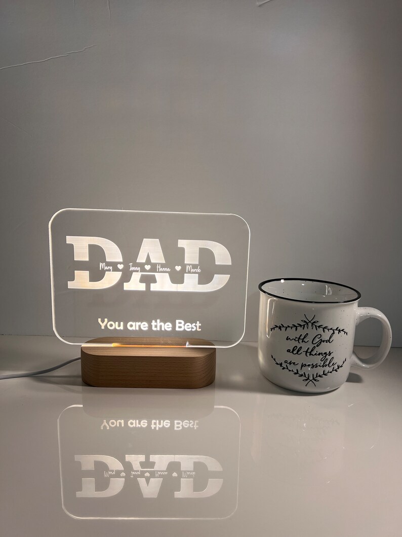 Luz de nombre LED personalizada / Regalo personalizado para papá / Letrero iluminado / Letrero de logotipo / Regalo de papá personalizado / Regalo de hombre / Regalo del Día del Padre imagen 6