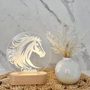 Horse Custom Name Light Personalized Bedroom LED Cloud Decor Sign Light up Sign Daughter/Son gift Sign /Boy Gift/ Girl Gift image 2