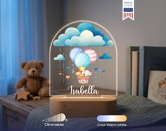 Personalized Elephant, Giraffe, and Lion Night Light - Custom LED Lamp for Kids, Perfect Safari Gift, Unique Room Decor, Animal Nightlight