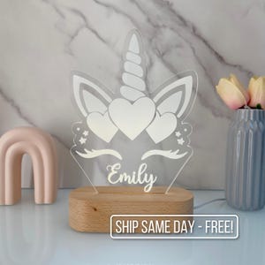 Personalized Unicorn Night Light - Custom LED Lamp for Kids, Perfect Gift for Unicorn Lovers, Unique Room Decor, Fun and Magical Nightlight
