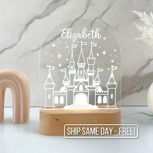 Personalized Castle Night Light - Custom LED Lamp for Kids, Perfect Gift for Fairy Tale Lovers, Unique Room Decor, Nightlight for Princess