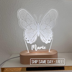 Custom LED Butterfly Name Light | Personalized Bedroom Decor Sign | Light up Sign | Daughter gift Sign / Boss Gift /Office Decor / Girl Gift