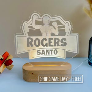 Personalized Boxing Night Light - Custom LED Lamp for Boxers, Perfect Gift for Boxing Fans, Unique Room Decor, Fun and Sporty Nightlight