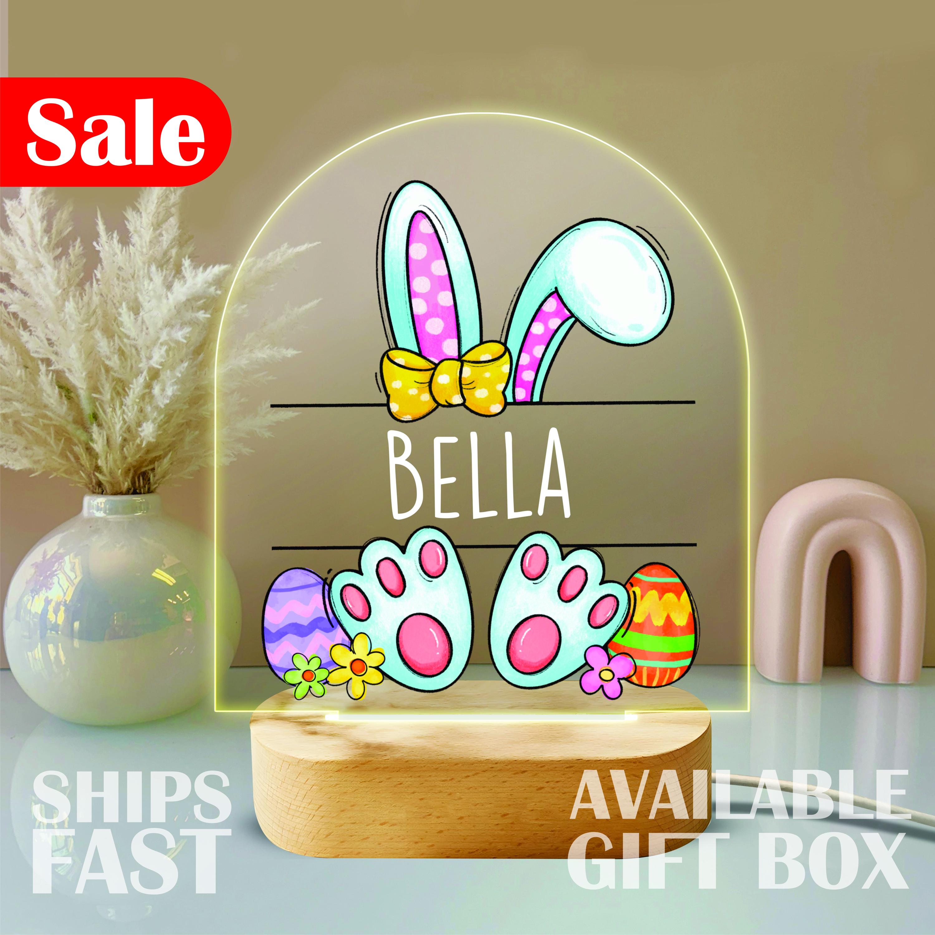 Personalized Easter Bunny Night Light - Custom LED Lamp for Kids, Perfect Gift for Easter, Unique Room Decor, Fun and Adorable Nightlight