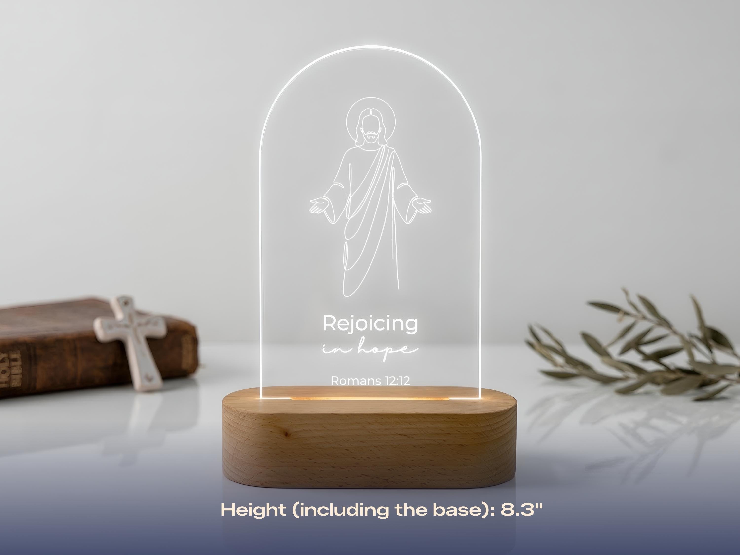 Personalized Christian LED Lamp Custom Faith Night Light Religious Room ...
