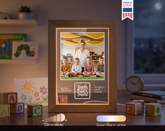 Personalized Teacher Photo Lamp - Custom Daycare Teacher Gift, Preschool Appreciation Gift, Classroom LED Night Light