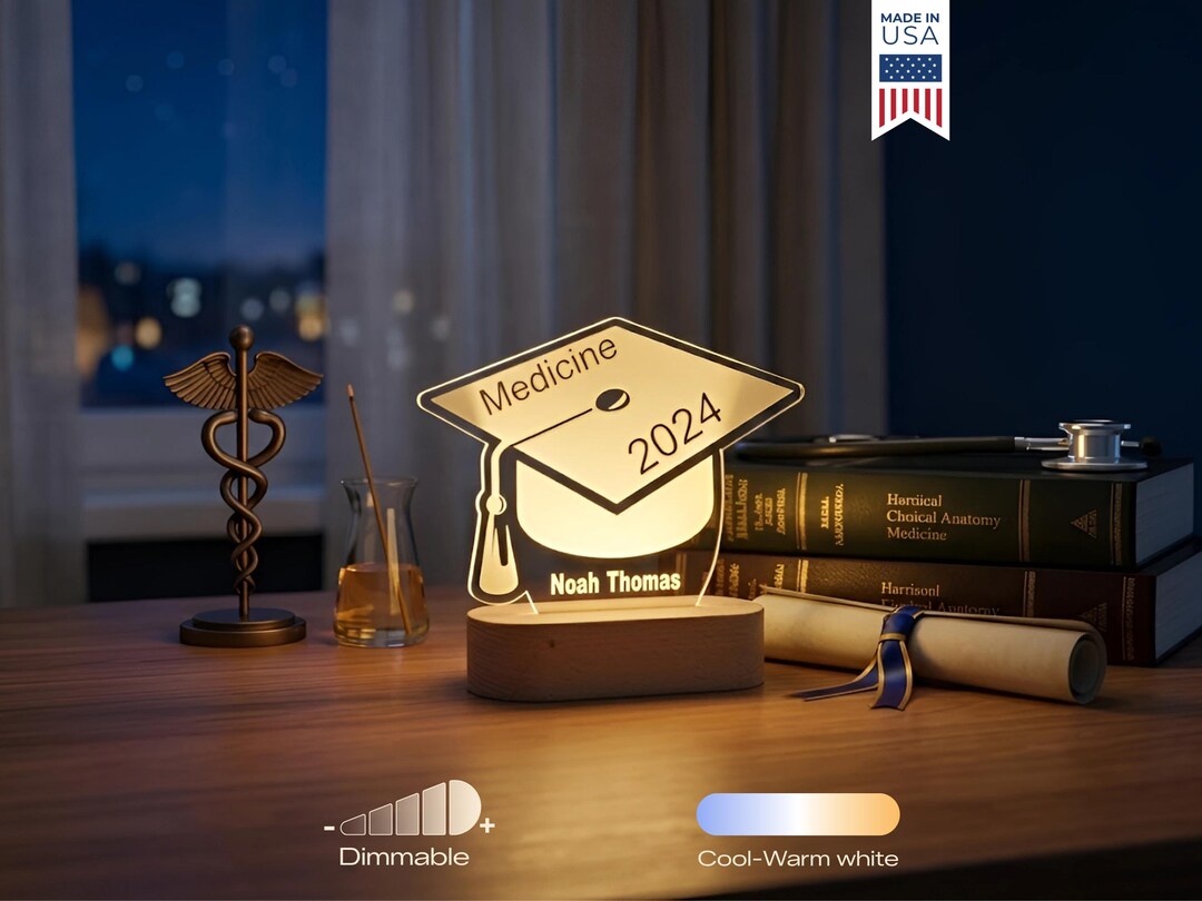Personalized Graduation Night Light - Custom LED Lamp for Graduates ...