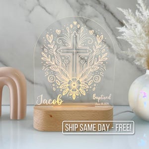 Personalized Jesus Christ Night Light - Custom LED Religious Lamp, Perfect Gift for Faith Lovers, Unique Room Decor,Inspirational Nightlight