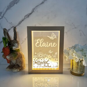 Flowers & Butterflies Customized LED Photo Frame| Personalized Name ...