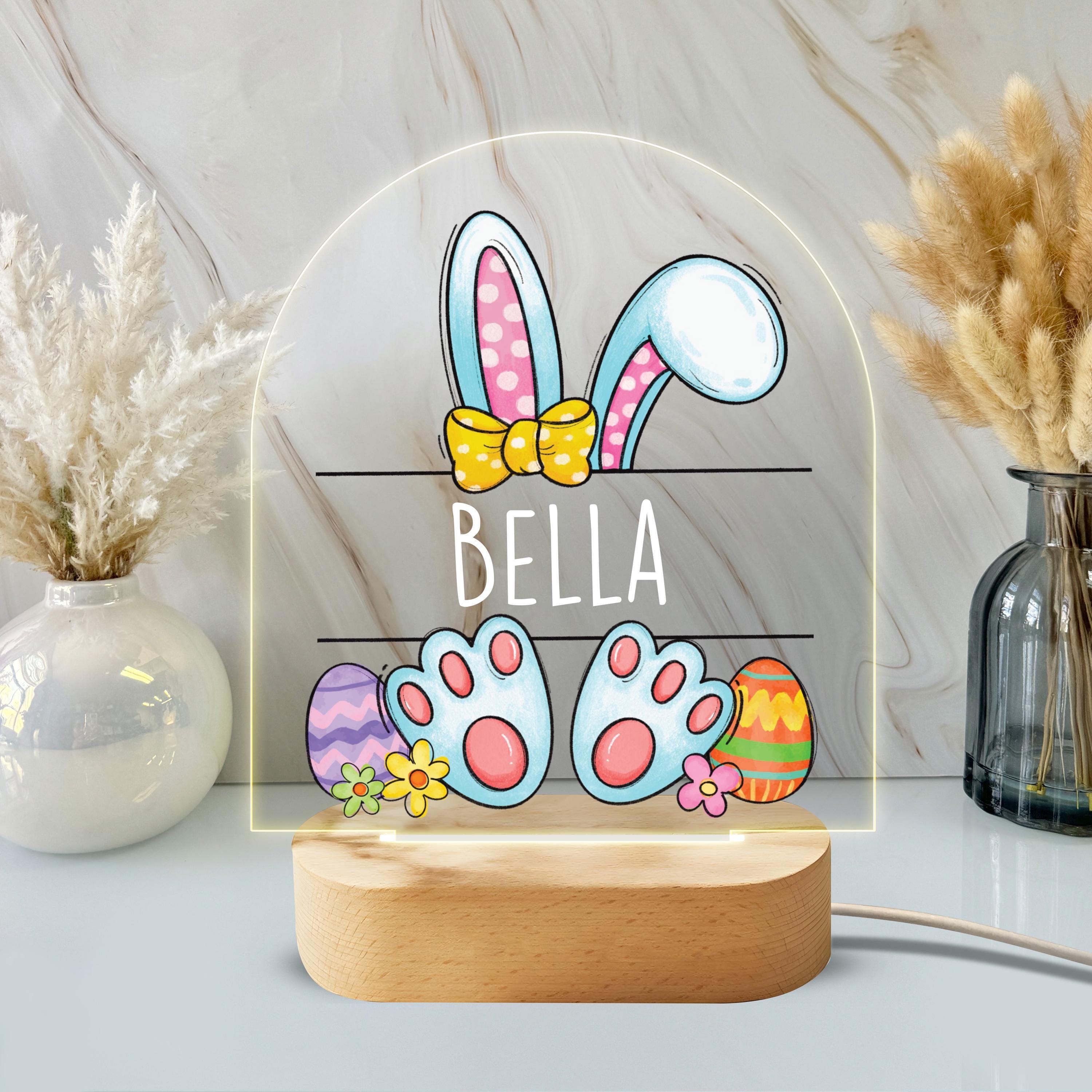 Personalized Easter Bunny Night Light - Custom LED Lamp for Kids, Perfect Gift for Easter, Unique Room Decor, Fun and Adorable Nightlight