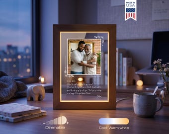 Custom Family Photo Lamp - Personalized Love Letter Gift, Father Son Gift, Dad Grandpa Keepsake LED Night Light