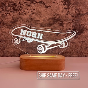 Custom Name Skateboarding LED Sign | Personalized Room Decor for Skating Enthusiast| Game Room Decor/ Skating gift  /Boy Gift/ Girl Gift
