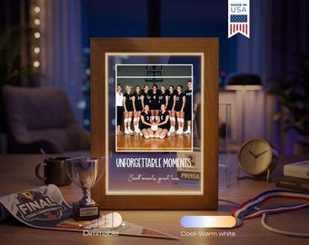 Custom Volleyball Team Photo Lamp - Personalized Sports Team Gift, Coach Gift, Senior Night Keepsake LED Night Light