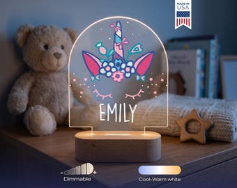 Personalized Unicorn Night Light - Custom LED Lamp for Kids, Perfect Gift for Unicorn Lovers, Unique Room Decor,Magical Nightlight for Girls